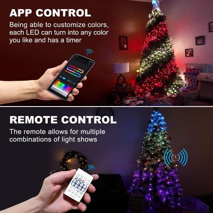 Imagem de Luzes de corda de árvore de Natal 2win2buy 160 LED IP65 à prova d'água