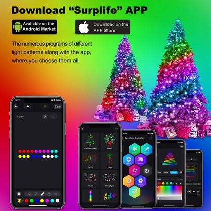 Imagem de Luzes de corda de árvore de Natal 2win2buy 160 LED IP65 à prova d'água