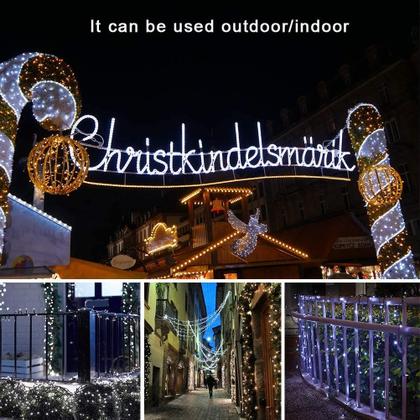 Imagem de Luzes de corda de Natal weillsnow 200 LED 20 m à prova d'água