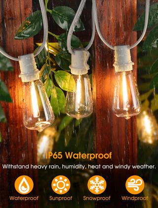 Imagem de Luzes de corda externas Larkvue 15m com 20+1 2700K LED à prova d'água