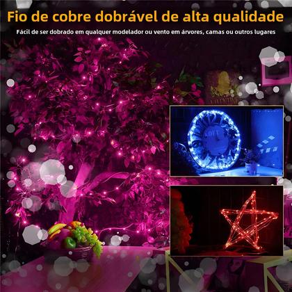 Imagem de Luzes de Corda LED à Prova d'Água com Fio de Cobre - 10m para Festas, Casamentos e Decorações