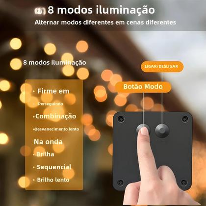 Imagem de Luzes de Corda LED Solar à Prova d'Água para Jardim - Decoração com Guirlanda de Fadas