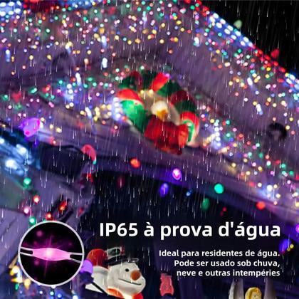 Imagem de Luzes de Corda Solar à Prova d'Água com 100/200 LEDs - Luzes de Fada para Exteriores
