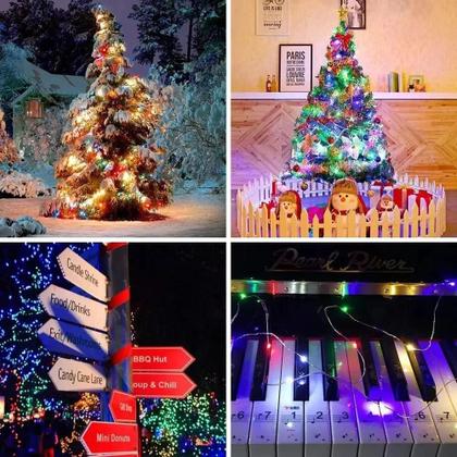 Imagem de Luzes de Corda Solar à Prova d'Água com 100/200 LEDs - Luzes de Fada para Exteriores