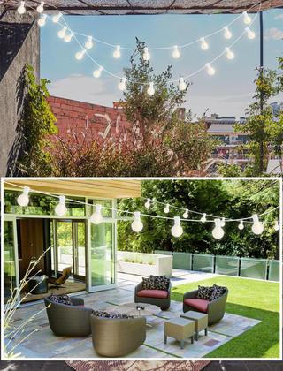 Imagem de Luzes de corda SUNSGNE G40 LED branco fosco 25m 27 lâmpadas