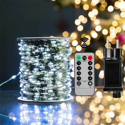 Imagem de Luzes de Cordão LED à Prova D'Água com Controle Remoto - 500/1000 LEDs - Ideal para Decoração de Natal