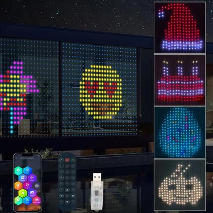 Imagem de Luzes de Cortina Inteligentes com 400 LEDs RGB - Controle via Bluetooth e App - Música e DIY