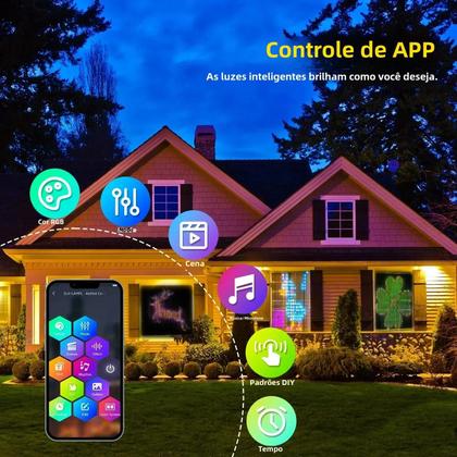 Imagem de Luzes de Cortina Inteligentes com 400 LEDs RGB - Controle via Bluetooth e App - Música e DIY
