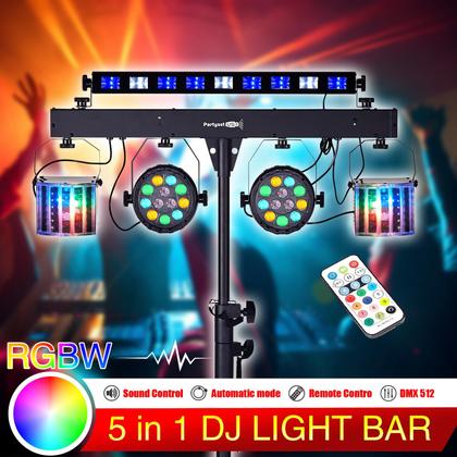 Imagem de Luzes de DJ blinblin Luzes de festa 5 em 1 com som de suporte ativado