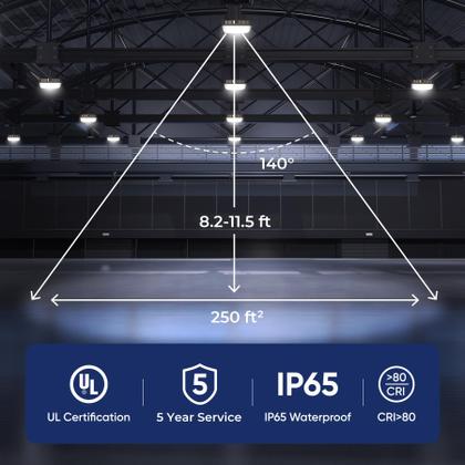 Imagem de Luzes de dossel LED CINOTON 40W 5600LM 5000K IP65 100-277V 1 pacote