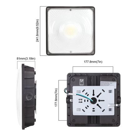Imagem de Luzes de dossel LED CINOTON 40W 5600LM 5000K IP65 100-277V 1 pacote