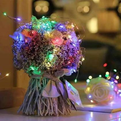 Imagem de Luzes de Fada LED Coloridas - 10 Unidades com Bateria para Decoração de Festa