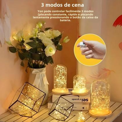 Imagem de Luzes de Fada LED Coloridas - 10 Unidades com Bateria para Decoração de Festa