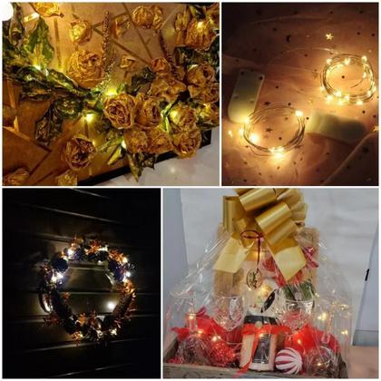 Imagem de Luzes de Fada LED com Fio de Cobre - 20 Unidades, 3 Modos e Alimentação por Bateria