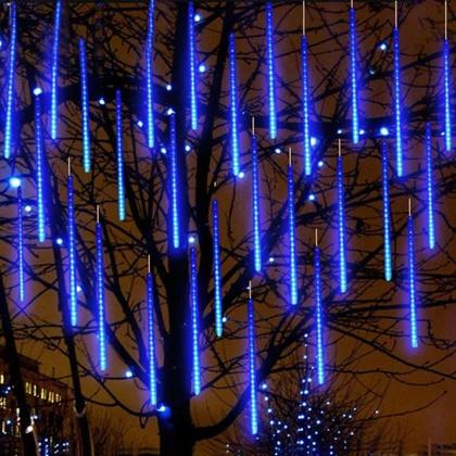 Imagem de Luzes de Fada LED para Exterior - Chuva de Meteoros para Natal, Casamento e Festa