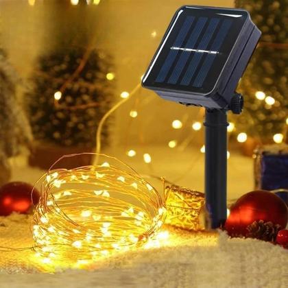 Imagem de Luzes De Fada Solares Para Exterior Com 8 Modos, Lâmpada De Fio De Cobre Para Decoração De Jardim,