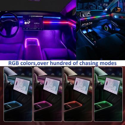 Imagem de Luzes de faixa LED para carro TEKSHINNY Interior acrílico 6 em 1 RGB