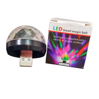 Imagem de Luzes de festa usb mini bola de discoteca, luz colorida para carro, celular, notebook, TV