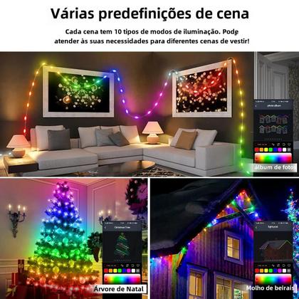 Imagem de Luzes de Natal LED Bluetooth Smart - Cortina de Fada Endereçável (20m, 10m, 5m)