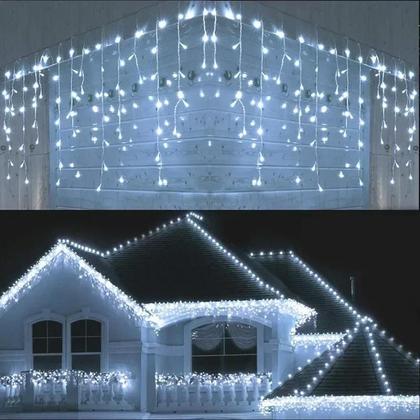 Imagem de Luzes De Natal LED Em Cortina Para Exterior, Luzes Decorativas De Casamento De 4Mx0.6M Com Plugue EU