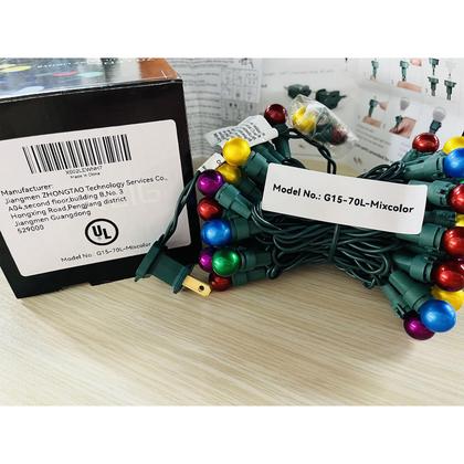 Imagem de Luzes de Natal Lucklig 19 pés 70 LED Globe String Lights