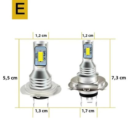 Imagem de Luzes de Neblina de LED Super Brilhantes para Carro (2 Unidades) - H4, H7, H8, H11 - 3570SMD - Luz Branca