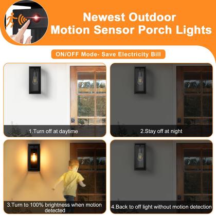 Imagem de Luzes de parede externas Slypadan 15 Motion Sensor, pacote com 2