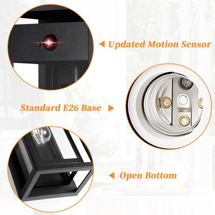 Imagem de Luzes de parede externas Slypadan 15 Motion Sensor, pacote com 2