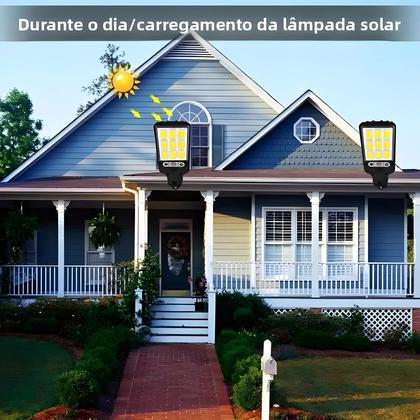 Imagem de Luzes De Parede Solares Para Exterior 117 108 LED Com Sensor De Movimento 3 Modos Para Garagens,