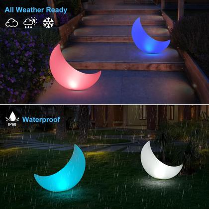 Imagem de Luzes de piscina flutuantes Goallim Crescent Moon Solar 58 cm, 2 unidades