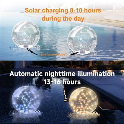 Imagem de Luzes de piscina flutuantes Nowlaby, alimentadas por energia solar, 14,5 cm, 2 unidades