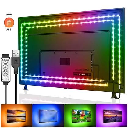 Imagem de Luzes de Tira LED USB 5V com Controle de 3 Teclas - Backlight para TV e Decoração de Festa