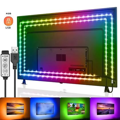 Imagem de Luzes de Tira LED USB 5V com Controle de 3 Teclas - Backlight para TV e Decoração de Festa