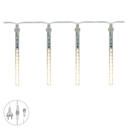 Imagem de Luzes Decorativas Com 15 Tubos LED Chuva Meteoro Branco Quente 6m 220v