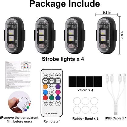 Imagem de Luzes Estroboscópicas LED Sem Fio LRalchl - Kit com 4 Unidades e Controle Remoto