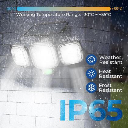 Imagem de Luzes externas com sensor de movimento solar CINOTON, pacote com 2 unidades, pretas