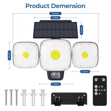 Imagem de Luzes externas com sensor de movimento solar CINOTON, pacote com 2 unidades, pretas