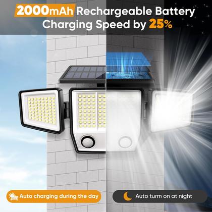 Imagem de Luzes externas com sensor de movimento solar MDCMDCM 3000LM IP65