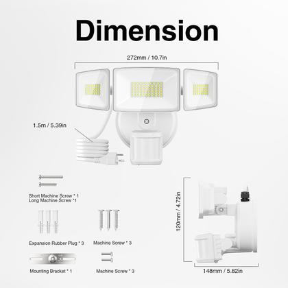 Imagem de Luzes externas Onforu 65W LED Motion Sensor 6500LM 6500K