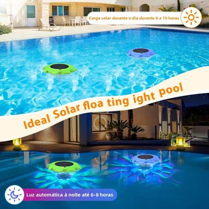 Imagem de Luzes Flutuantes LED Solares Que Mudam De Cor Com Sensor Inteligente Para Decoração De Jardim E