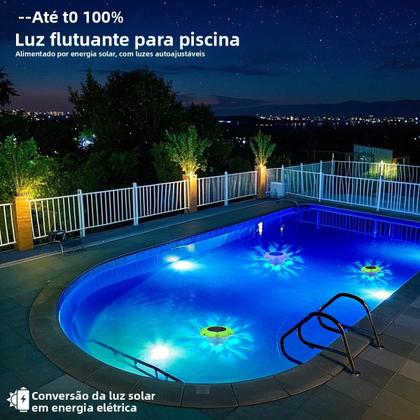 Imagem de Luzes Flutuantes LED Solares Que Mudam De Cor Com Sensor Inteligente Para Decoração De Jardim E
