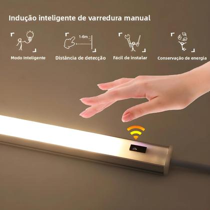Imagem de Luzes LED Com Sensor De Movimento Para Abaixo De Armários 30 40 50cm Interruptor De Toque Para