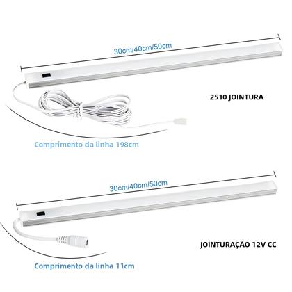 Imagem de Luzes LED Com Sensor De Movimento Para Abaixo De Armários 30 40 50cm Interruptor De Toque Para
