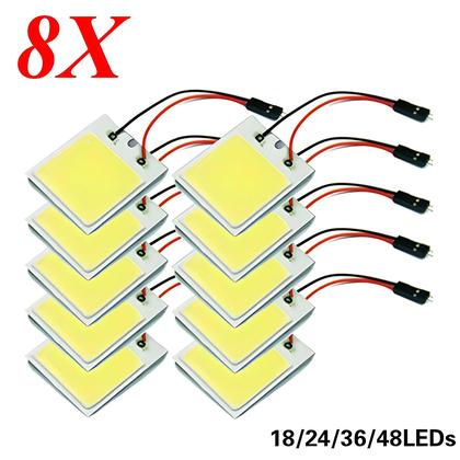 Imagem de Luzes LED Interiores para Carro - 18/24/48 SMD T10 4W 12V - Kit com 2, 4 ou 8 Peças