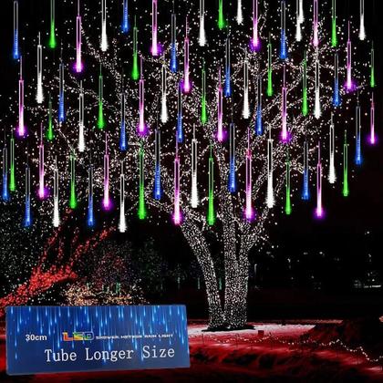 Imagem de Luzes LED para Chuva de Meteoros - 8 Tubos para Decoração de Jardim de Natal