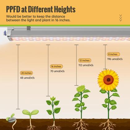 Imagem de Luzes LED para cultivo SpeePlant 42 cm, espectro total, 108 W, pacote com 6