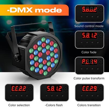 Imagem de Luzes LED recarregáveis sem fio UKing Par Can Lights RGB 36W, pacote com 4
