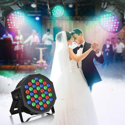 Imagem de Luzes LED recarregáveis sem fio UKing Par Can Lights RGB 36W, pacote com 4