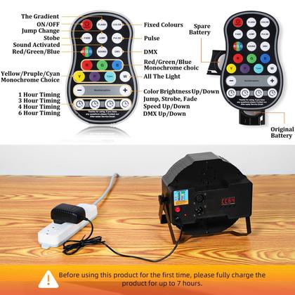Imagem de Luzes LED recarregáveis sem fio UKing Par Can Lights RGB 36W, pacote com 4