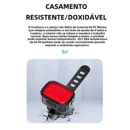 Imagem de Luzes LED Recarregáveis via USB para Bicicleta - Dianteira e Traseira